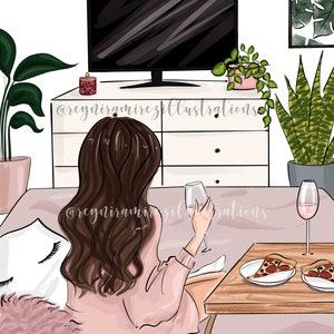 slaapkamer clipart, pizza dag clipart, Fashion illustratie, mode clipart, afdrukbare kunst, instant download, mode print, digitale clipart