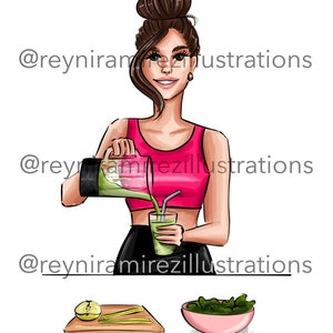 Fitness meisje clipart, gezond meisje clipart, gezond leven clipart, mode clipart, afdrukbare kunst, instant download, mode print