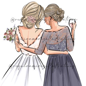 Clipart Braut Mama, Braut Mama Druck, Braut Mama Karte, Braut Braut, Braut Clipart, Hochzeit Clipart, Braut Druck, Hochzeitskunst