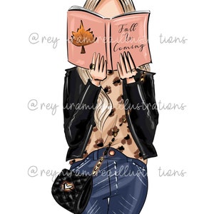 meisje lezing clipart, boek minnaar clipart, Fashion illustratie, mode clipart, afdrukbare kunst, instant download, mode print