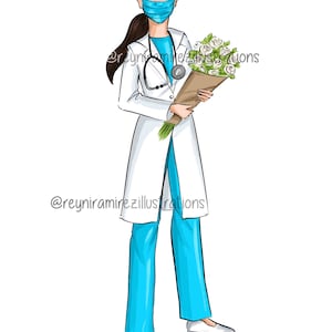 Doctor clipart, verpleegster clipart, Fashion illustratie, mode clipart, afdrukbare kunst, instant download, mode print, digitale clipart