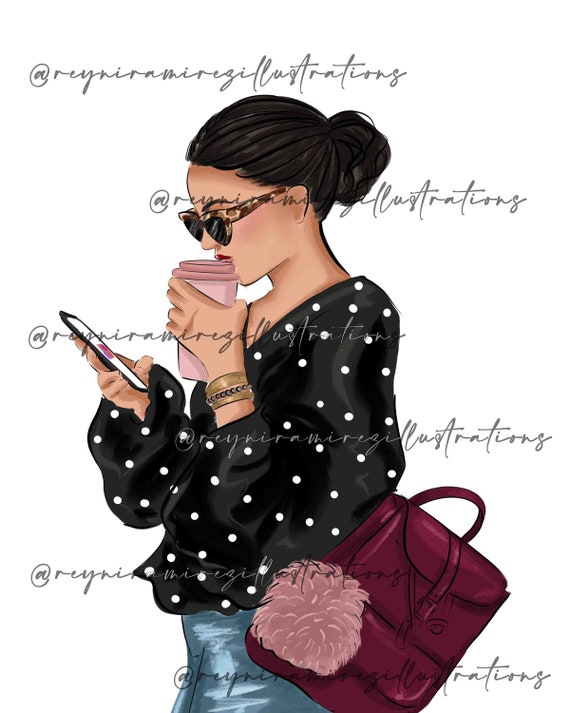 Ilustración de moda, ilustración descargable, ilustración imprimible, archivo digital, arte imprimible, arte descargable, descarga inmediata