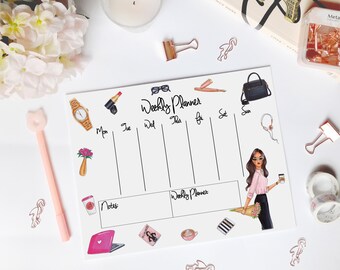 Printable Weekly planner, fashion weekly planner, daily organizer, digital weekly planner, desk planner, weekly agenda, week organizer.