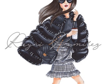 Illustrazione di moda, illustrazione scaricabile, illustrazione stampabile, file digitale, arte stampabile, download di arte, download istantanei