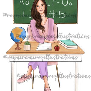Clip art de professor, ilustração de professor, clipart de professor de moda, clip art de dia do professor, presente de professor, desenho de professor, licença comercial