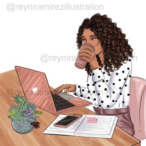 Girl boss clip art, mode clip art, mode illustratie, girl boss illustratie, werk clipart, girly clip art, afdrukbare stickers