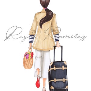 Fashion illustratie, fashion DLC, downloadbare reizen, afdrukbare kunst, Instant Download, mode print, digitale downloadbare