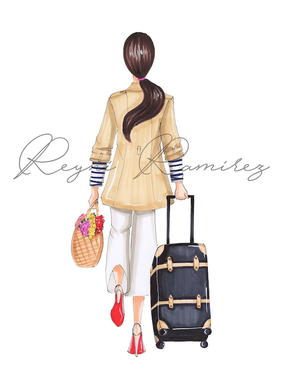 Female fashion print Travel Luggage