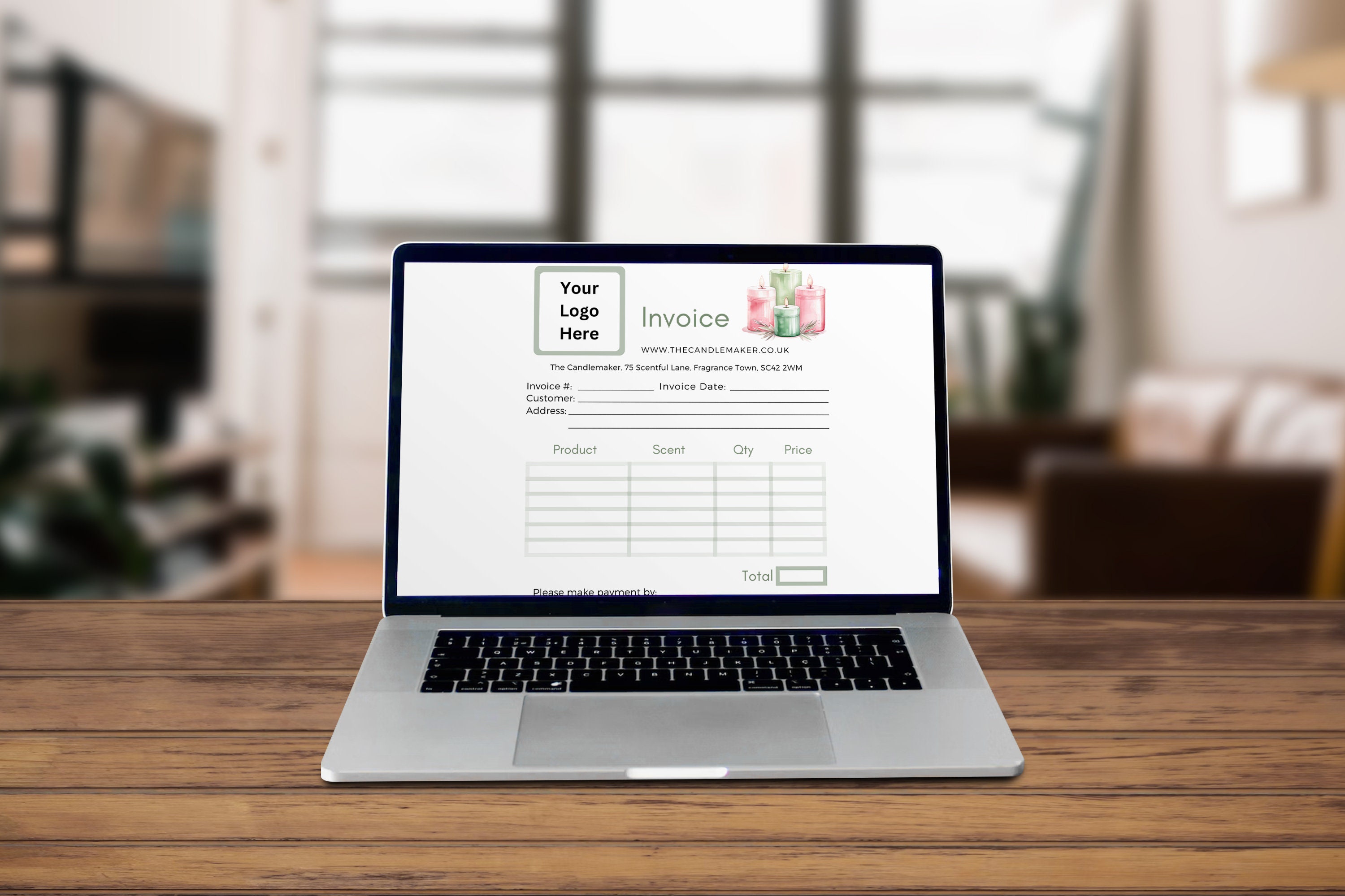 Candle Invoice Template | Candle Maker Template | Candles Business ...