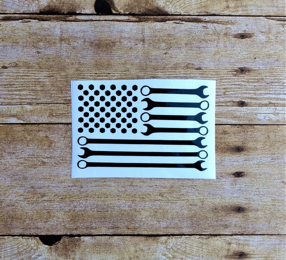 Download US Flag Mechanic Wrench decal Mechanic American Flag decal ...