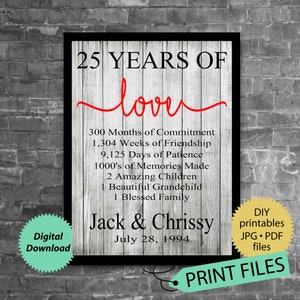 Any Artist Silver 25th Wedding Anniversary Gift Present Any Song 25 Year Anniversary Mr Mrs Framed Lyrics Print Digital Prints Prints Wearefunnel Com
