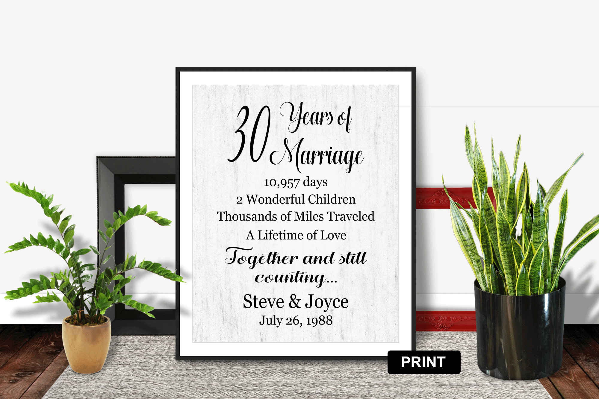 30 Year Anniversary Gift for couple Wedding Anniversary Gift Etsy