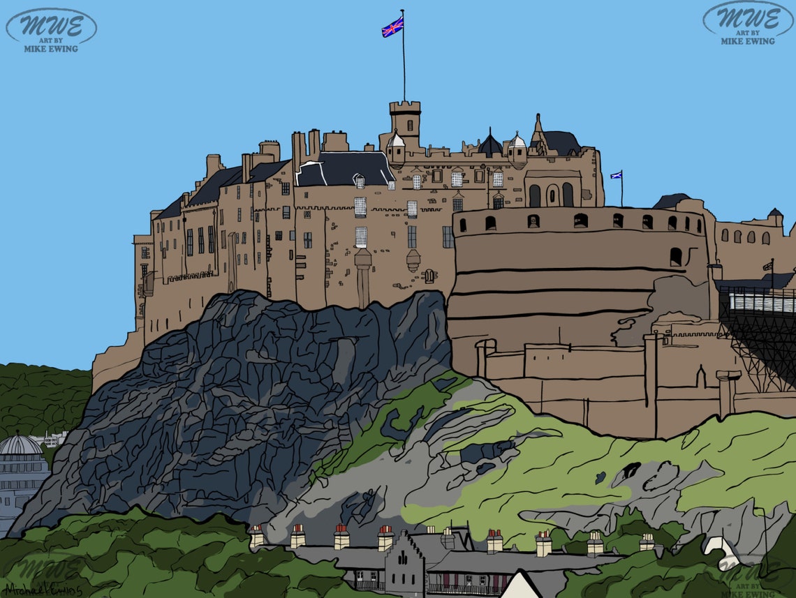 Edinburgh Castle Mounted Print Etsy.de