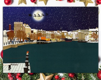 The Shore, Leith, Edinburgh - A5 Christmas Card
