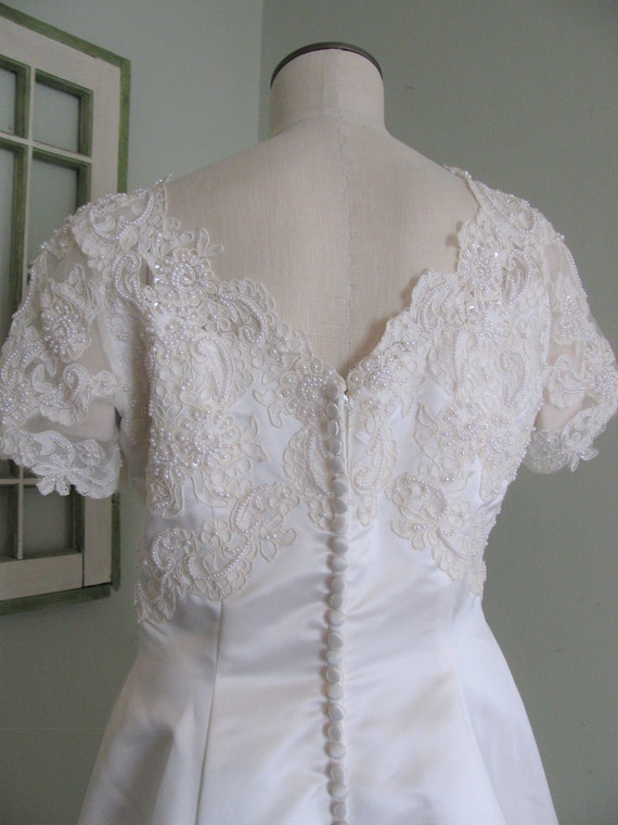 Vintage Regency Inspired Wedding Dress, Lace Wedd… - image 9