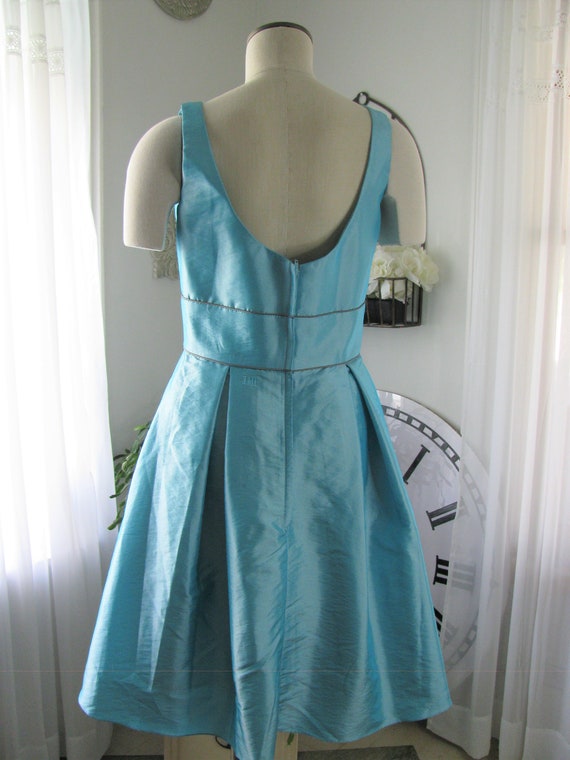 Teal Short Formal Dress, Bridesmaids Dress Vintag… - image 4