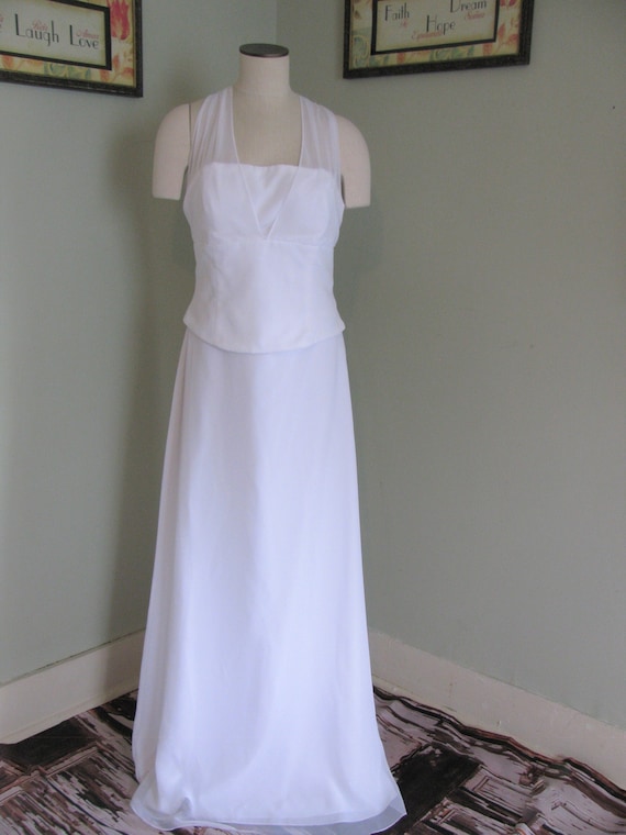 Vintage Wedding Dress, Halter Wedding Dress, Beac… - image 1