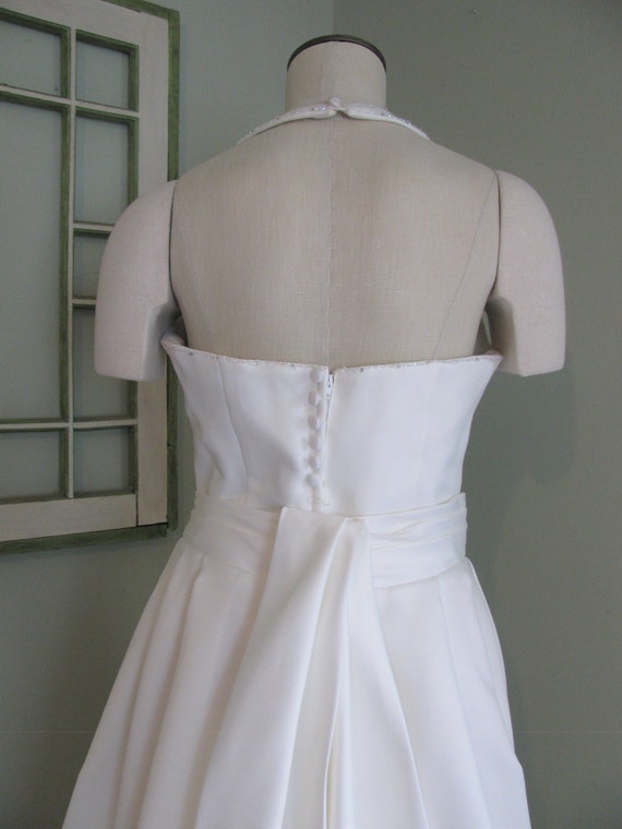 Halter V Neck Wedding Dress, Ivory Wedding Dress,… - image 8