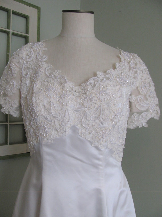 Vintage Regency Inspired Wedding Dress, Lace Wedd… - image 3