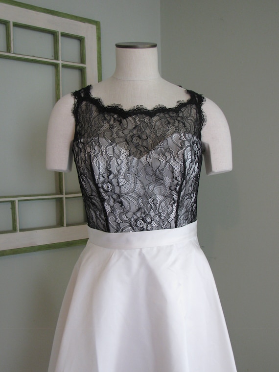 illusion dress black and white Black Mock Neck Lace Dress main image 0