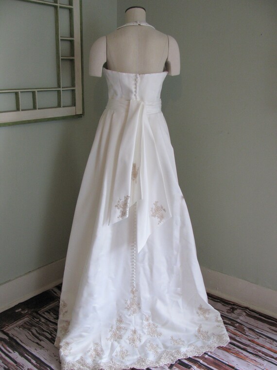 Halter V Neck Wedding Dress, Ivory Wedding Dress,… - image 7