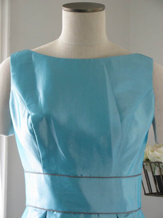 Teal Short Formal Dress, Bridesmaids Dress Vintag… - image 2