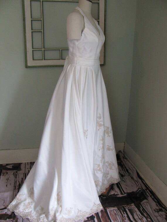 Halter V Neck Wedding Dress, Ivory Wedding Dress,… - image 5