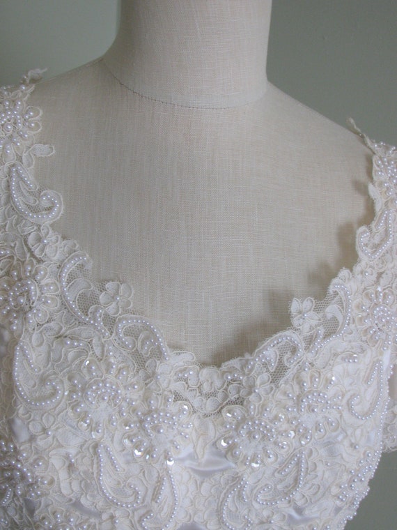 Vintage Regency Inspired Wedding Dress, Lace Wedd… - image 4