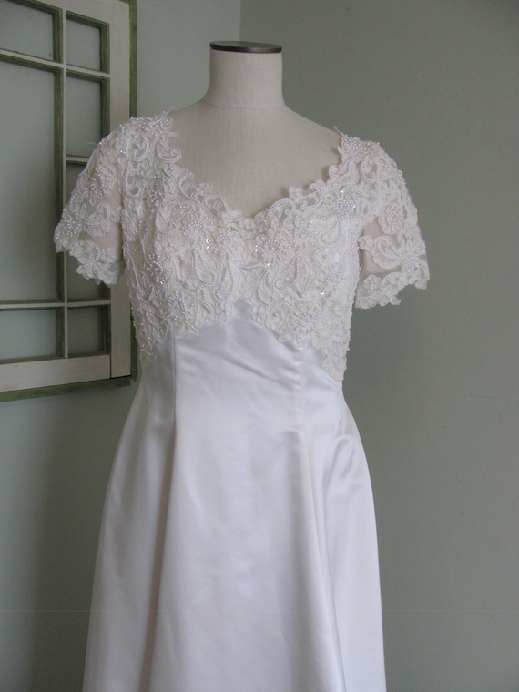 Vintage Regency Inspired Wedding Dress, Lace Wedd… - image 2