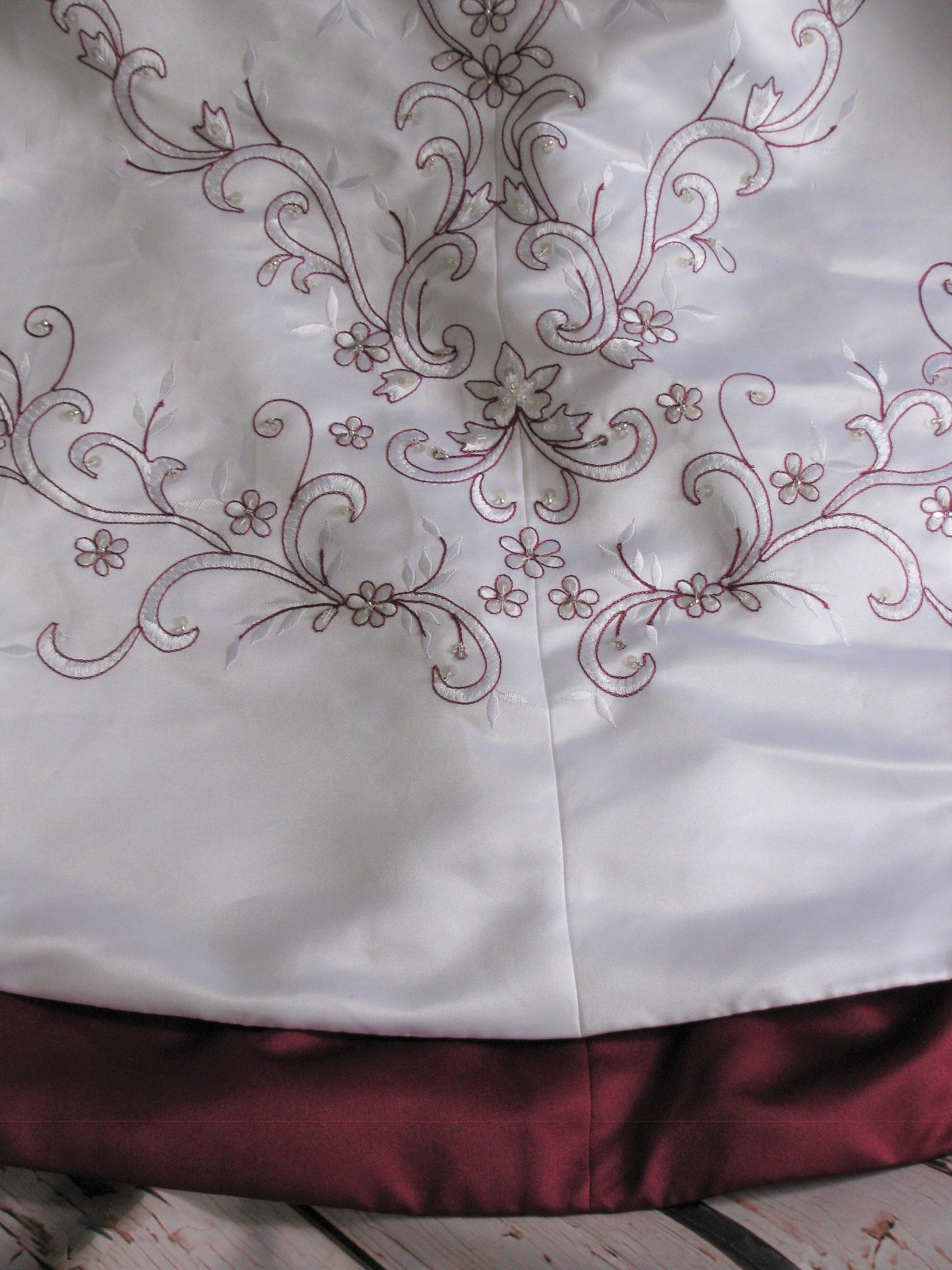 Vintage Burgundy & White Wedding Dress: Strapless Corset A-line Gown - Etsy