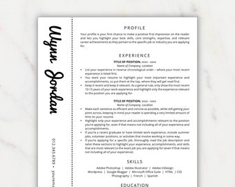 creative resume template resume for word pages resume etsy