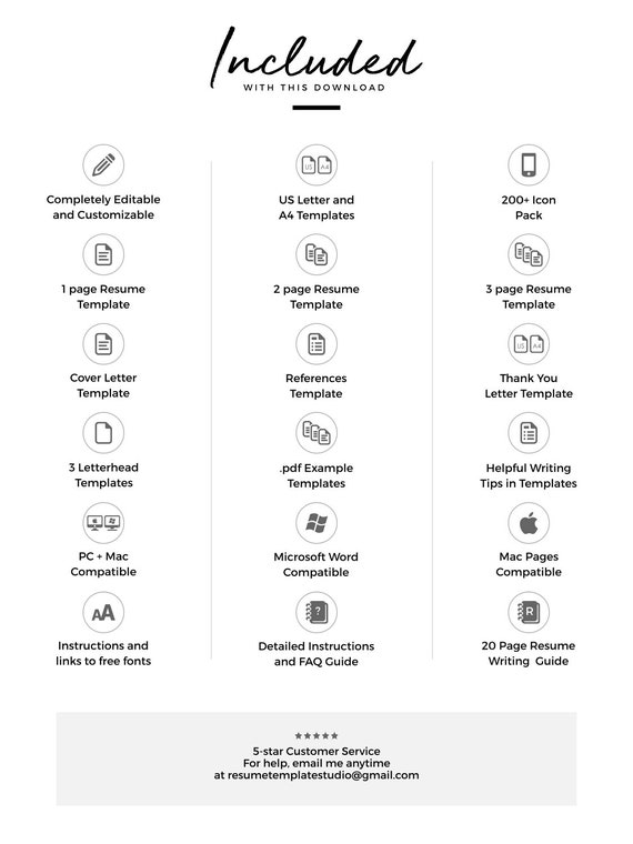 professional resume template free resume template resume etsy