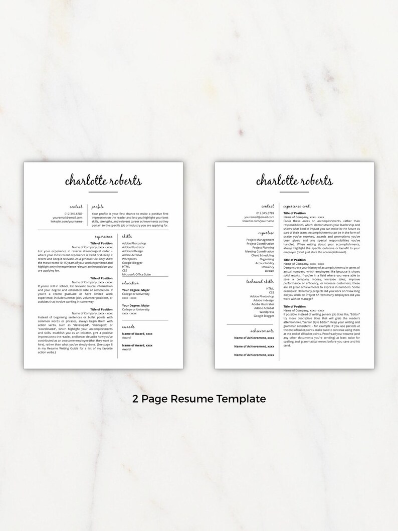 Resume Template Instant Download Creative Resume Template Resume Pages Resume for Word /& Pages CV Template Resume Template Word