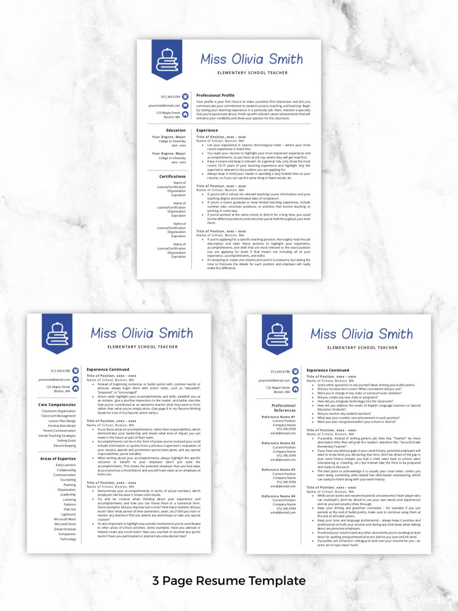teacher-resume-teacher-resume-template-for-word-pages-etsy
