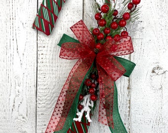 Candy Cane Door Hanger, Christmas Wall Decor, Holiday Candy Cane, Whimsical Christmas Decor, Candy Cane Wreath, Christmas Door Decor, Xmas