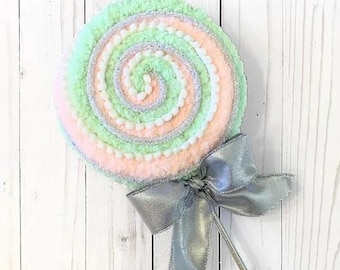 Candyland Lollipop, Wreath Attachment, Holiday Tree Decoration, Candyland Christmas, Photo Prop, Dessert Table Decoration, Whimsical Candy