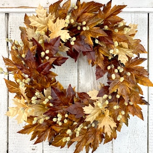 Fall Wreath, Wreath for Fall, Door Decor, Wall Decor, Autumn Wreath, Housewarming Gift, Storm Door Wreath, Mantel Decor, Fall Leaves Decor