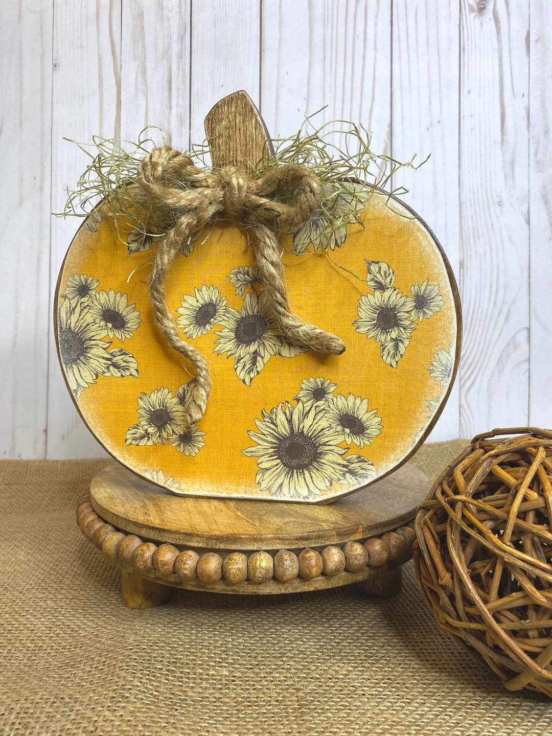 Wood Pumpkin, Fall Tabletop Decor, Rustic Pumpkin, Housewarming Gift ...