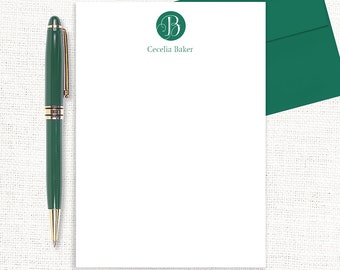 personalized notePAD - REGAL MONOGRAM - custom stationery monogrammed paper stationary letter writing paper couples - 50 sheet notepad