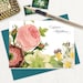 Personalized Stationery Set - FLOWER BOUQUET - Pink Rose Flower Pretty ...