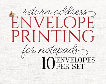 return address envelope printing for NOTEPADS - set of 10