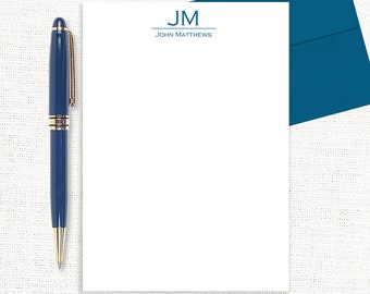 personalized notePAD - GRAND MONOGRAM - custom monogrammed stationery letter writing paper - 50 sheet notepad