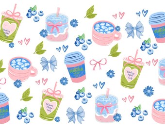 Blueberry Matcha UV DTF PNG