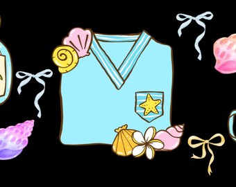 Nurse Beach UV DTF PNG