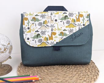 Personalized Dinosaur Kindergarten Schoolbag | Navy Scratch