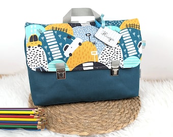 Mochila escolar personalizada con diseño de coche para jardín de infantes