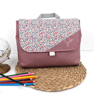 Cartable Maternelle Personnalisé Mini Fleurs Rose | Scratch