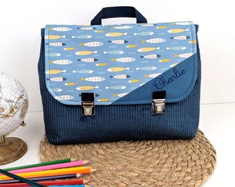Personalized Fish Kindergarten School Bag | Clasp