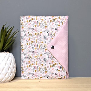 Pink Floral Pattern Health Record Cover