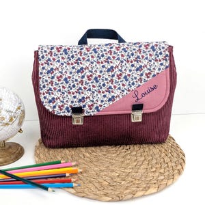 Cartable Maternelle Personnalisé Fleur Bleu | Fermoir